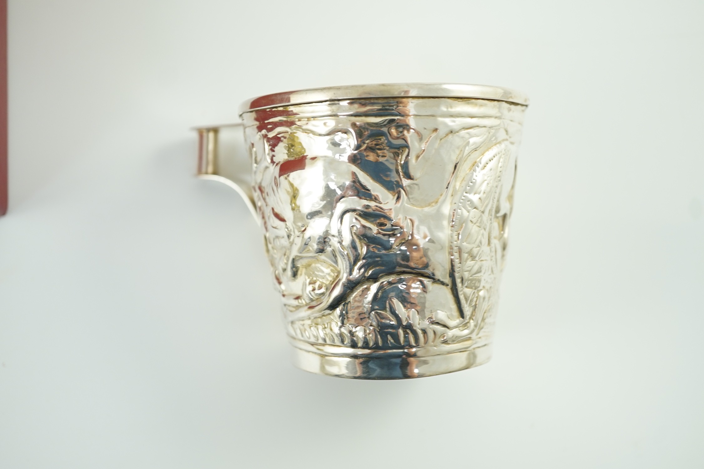An ilias LALAoUNIS white metal model of an Ancient Greek cup, boxed.